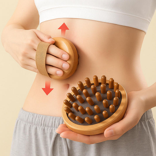 Anti-Cellulite Massage Brush – Body & Scalp Care in Natural Wood